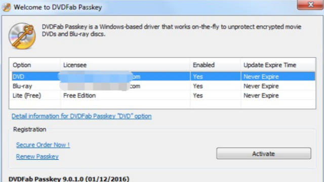 DVDFab Passkey for Blu-ray for Windows 10 Screenshot 1