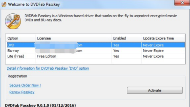 DVDFab Passkey for DVD for Windows 11, 10 Screenshot 1