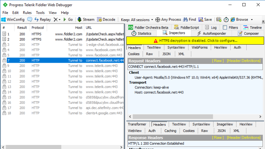 Fiddler Screenshot