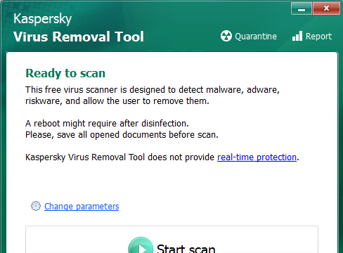 Kaspersky Virus Removal Tool for Windows 11, 10 Screenshot 2
