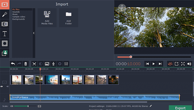 Movavi 360 Video Editor for Windows 11, 10 Screenshot 1