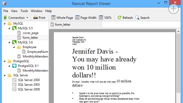 Navicat Report Viewer for Windows 10 Screenshot 2