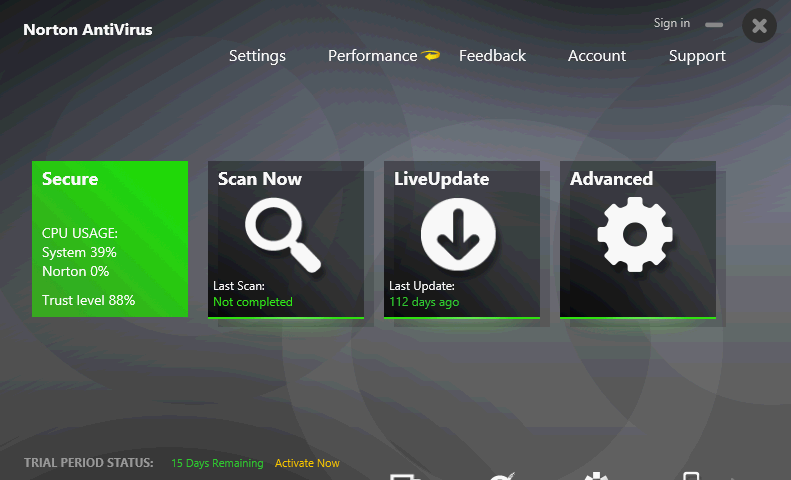 Norton AntiVirus Screenshot 1