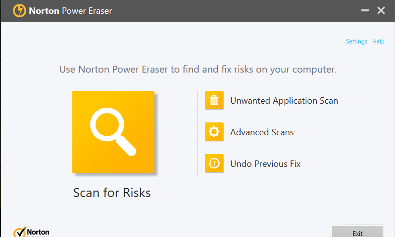 Norton Power Eraser Screenshot 1