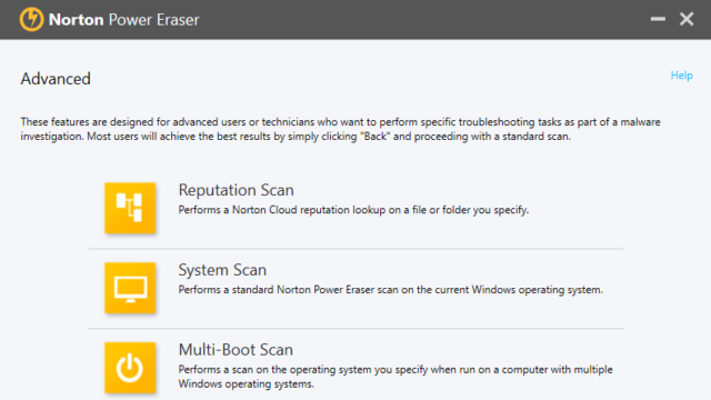 Norton Power Eraser for Windows 10 Screenshot 2