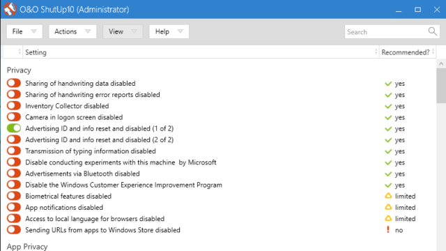 O&O ShutUp10 for Windows 11, 10 Screenshot 1