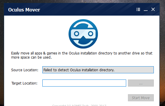 Oculus Mover for Windows 10 Screenshot 1