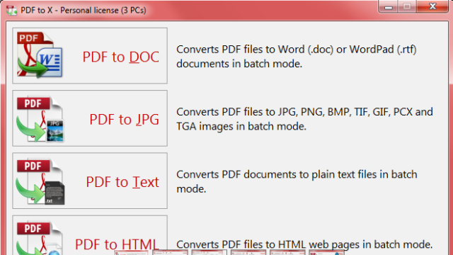 PDF to X for Windows 11, 10 Screenshot 1