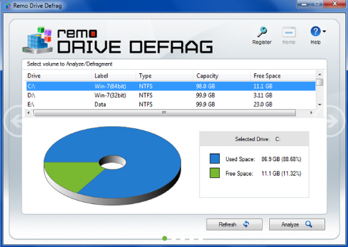 Remo Drive Defrag for Windows 10 Screenshot 1
