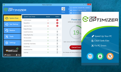 Remo Optimizer for Windows 11, 10 Screenshot 1