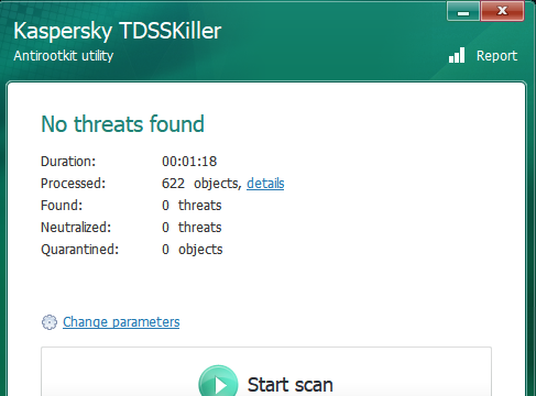 Kaspersky TDSSKiller for Windows 10 Screenshot 2