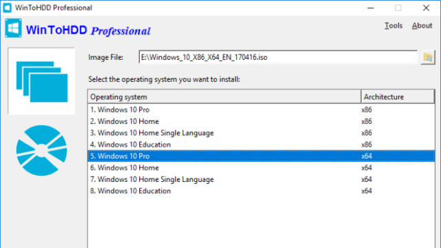 WinToHDD for Windows 10 Screenshot 2