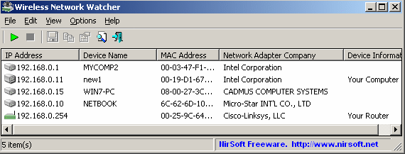 Wireless Network Watcher for Windows 11, 10 Screenshot 1