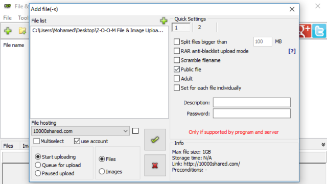 Z-O-O-M File & Image Uploader for Windows 11, 10 Screenshot 2