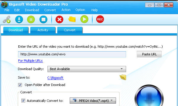 Bigasoft Video Downloader Pro for Windows 10 Screenshot 1