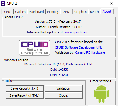 CPUID CPU-Z for Windows 10 Screenshot 3