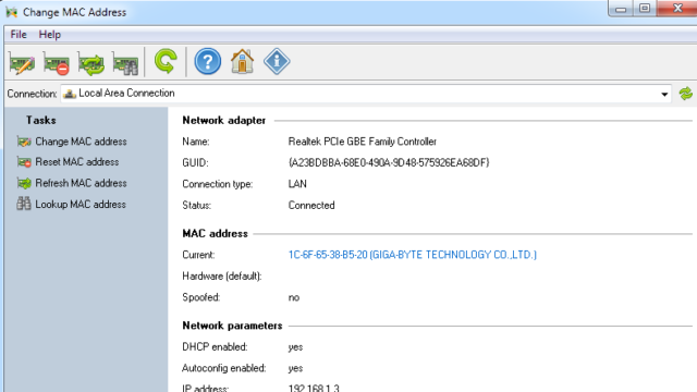 Lizard Change MAC Address for Windows 11, 10 Screenshot 1
