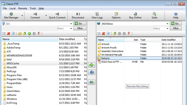 Classic FTP for Windows 11, 10 Screenshot 1
