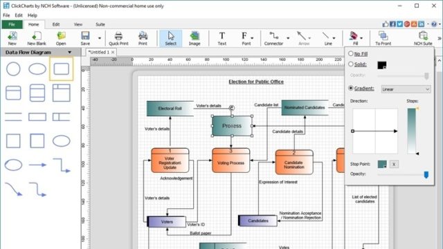 ClickCharts Diagram & Flowchart Software for Windows 11, 10 Screenshot 1