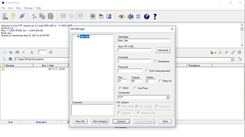 Core FTP Lite Screenshot 1