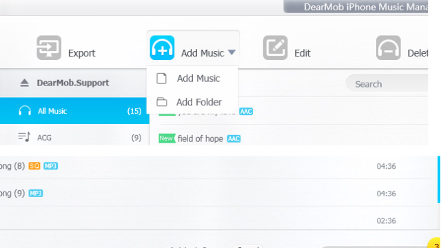 DearMob iPhone Music Manager for Windows 11, 10 Screenshot 2