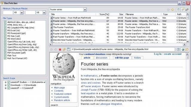 DocFetcher for Windows 11, 10 Screenshot 1