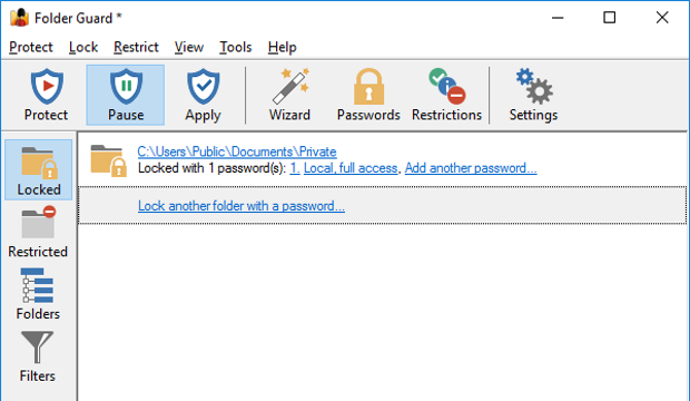 Folder Guard for Windows 11, 10 Screenshot 1