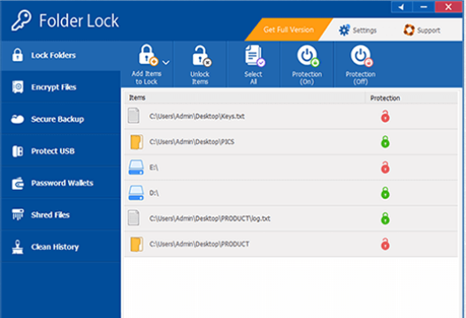 Folder Lock for Windows 10 Screenshot 1