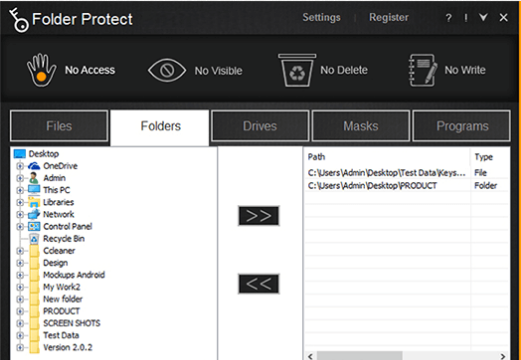 Folder Protect for Windows 10 Screenshot 1
