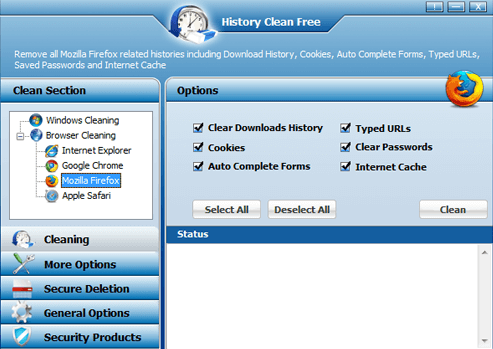 NewSoftwares History Clean for Windows 11, 10 Screenshot 1