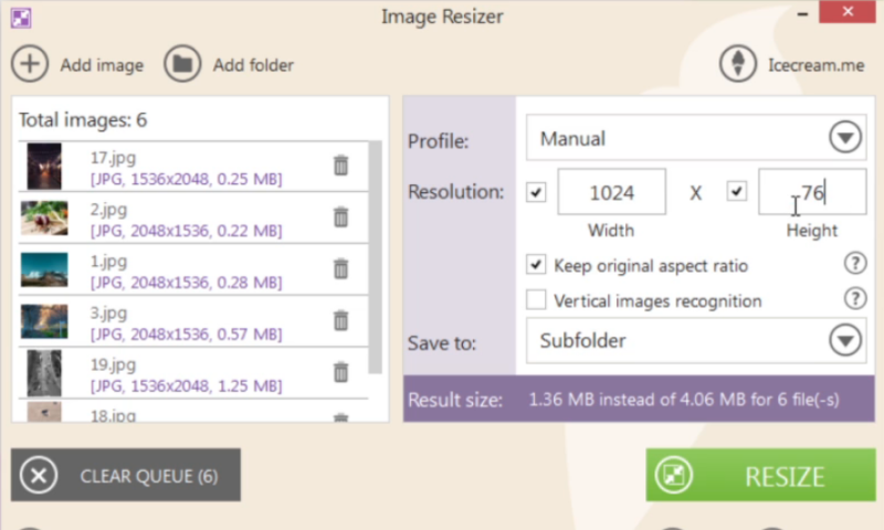IceCream Image Resizer Screenshot 2