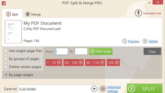 Icecream PDF Split & Merge for Windows 11, 10 Screenshot 1