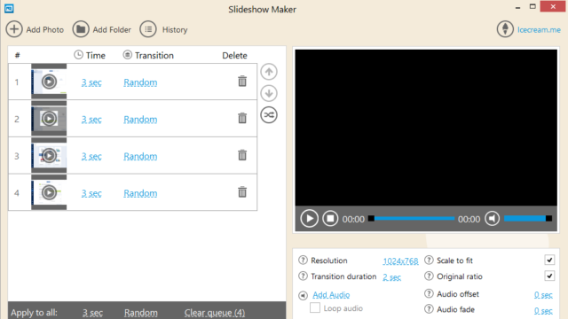 Icecream Slideshow Maker for Windows 11, 10 Screenshot 1