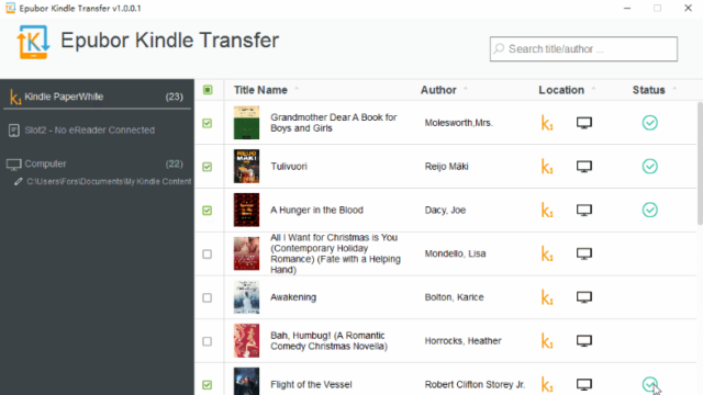 Epubor Kindle Transfer for Windows 10 Screenshot 1