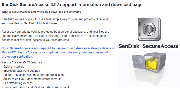 sandisk secure access vault