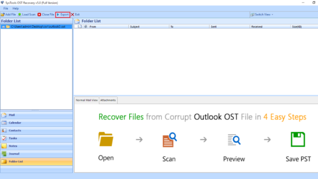 SysTools OST Recovery for Windows 10 Screenshot 1
