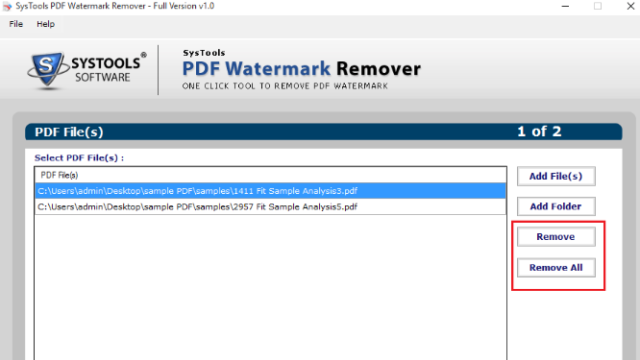 SysTools PDF Watermark Remover  for Windows 10 Screenshot 2