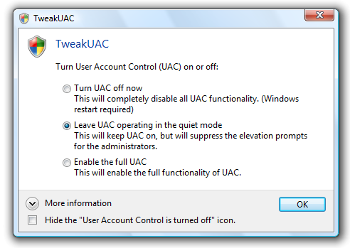 TweakUAC for Windows 11, 10 Screenshot 1