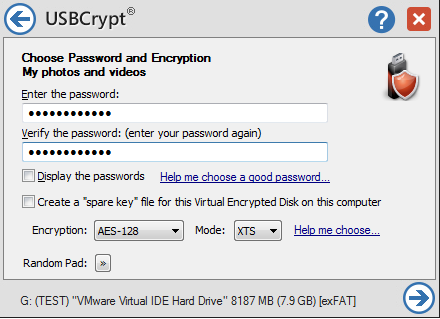 USBCrypt for Windows 10 Screenshot 1
