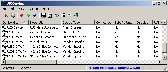 USBDeview for Windows 11, 10 Screenshot 1