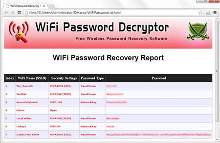 WiFi Password Decryptor for Windows 11, 10 Screenshot 2