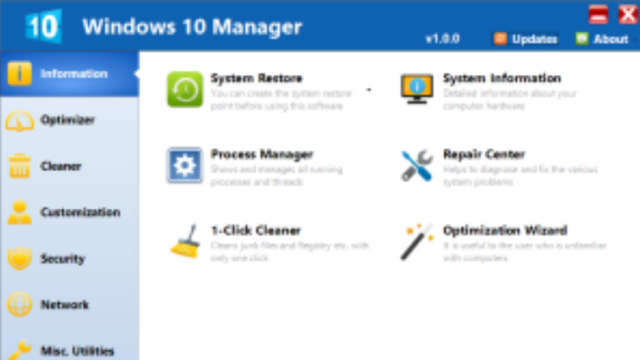 Windows 10 Manager for Windows 11, 10 Screenshot 1