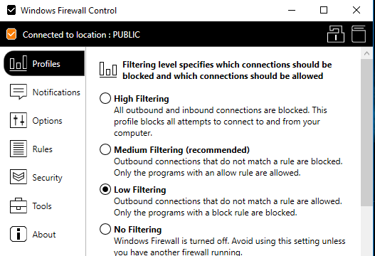 Windows Firewall Control for Windows 10 Screenshot 1