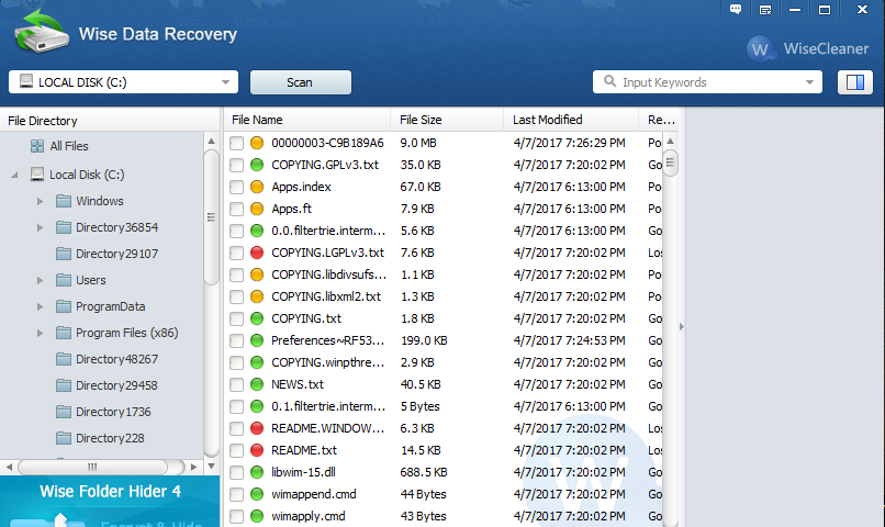 Wise Data Recovery Screenshot 1