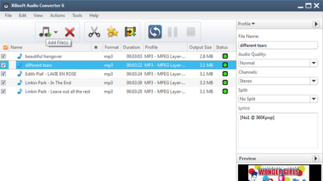 Xilisoft Audio Converter for Windows 11, 10 Screenshot 1