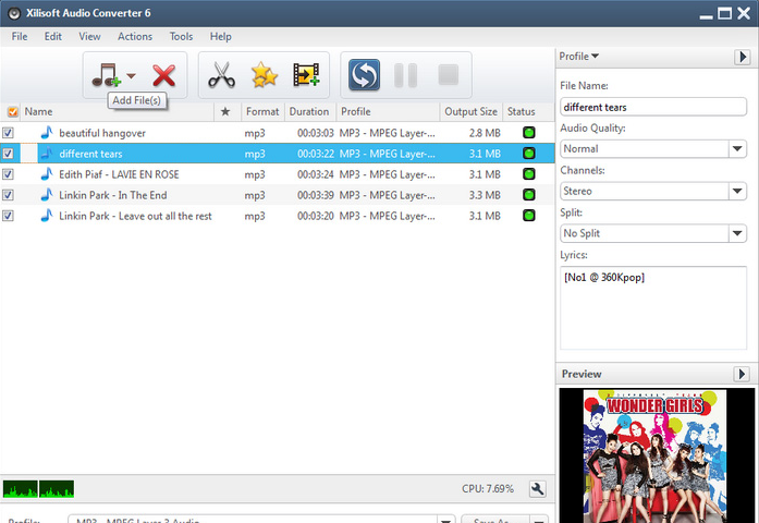 Xilisoft Audio Converter Screenshot