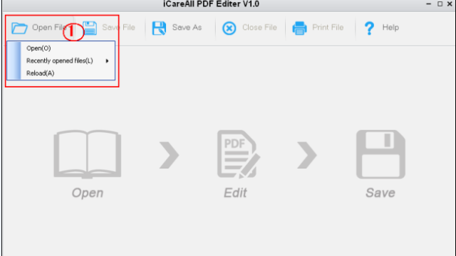 iCareAll PDF Editor for Windows 10 Screenshot 1