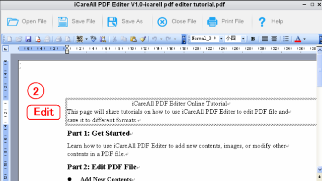 iCareAll PDF Editor for Windows 11, 10 Screenshot 2
