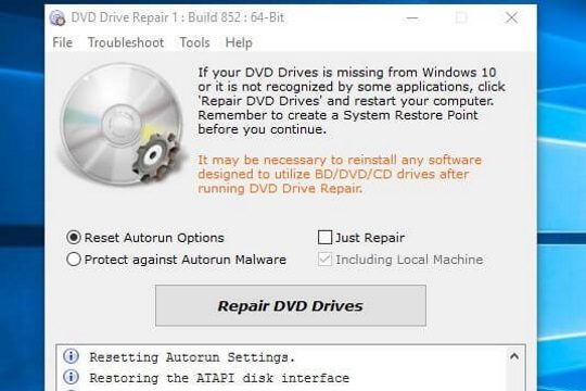 DVD Drive Repair for Windows 10 Screenshot 1