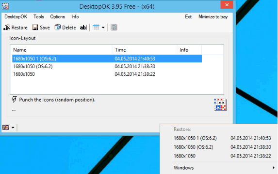 DesktopOK for Windows 11, 10 Screenshot 2